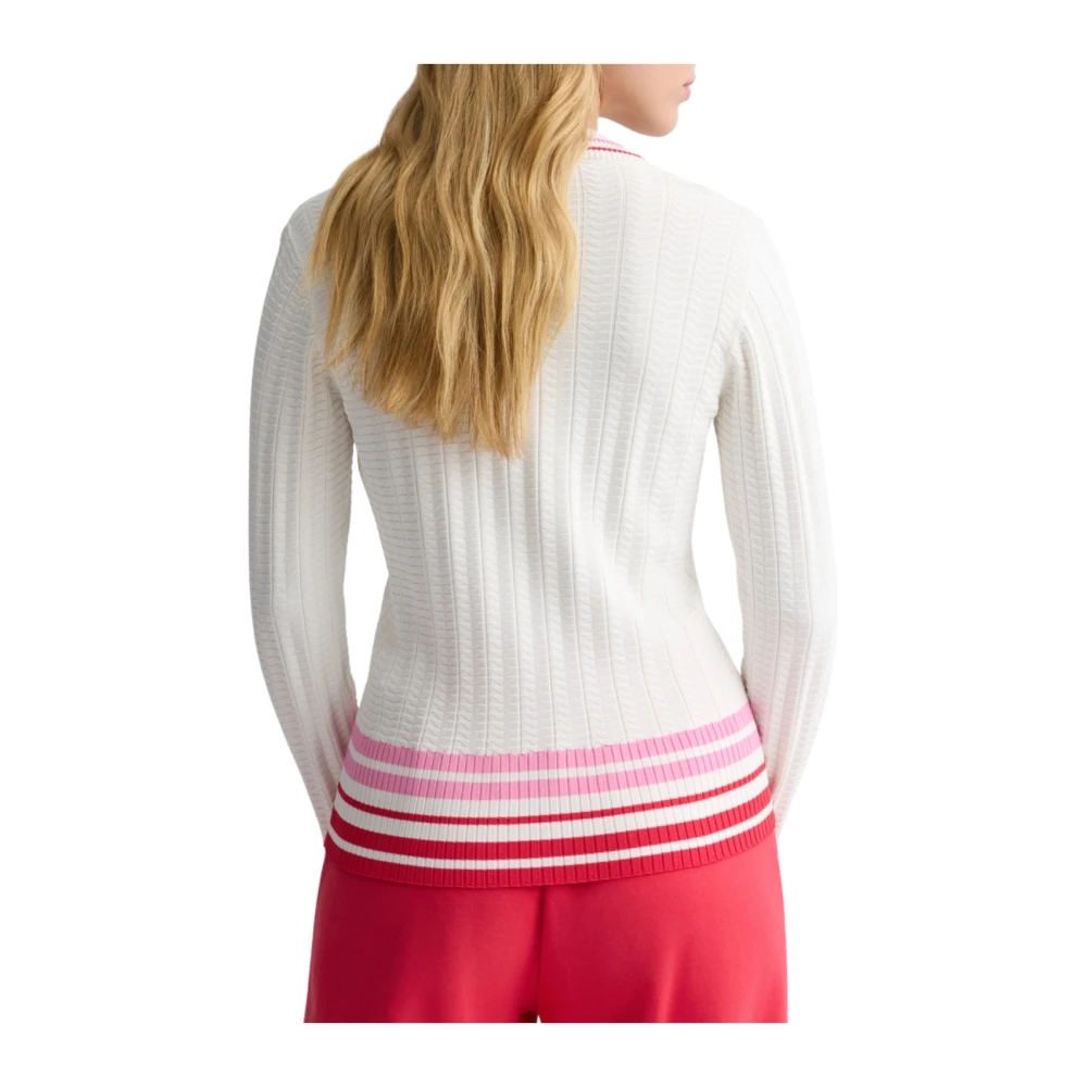 Liu Jo Stijlvolle Sweater in Milk Red Candy White Dames