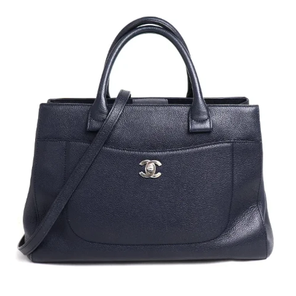 Chanel Vintage Pre-owned Leather chanel-bags Blue Dames