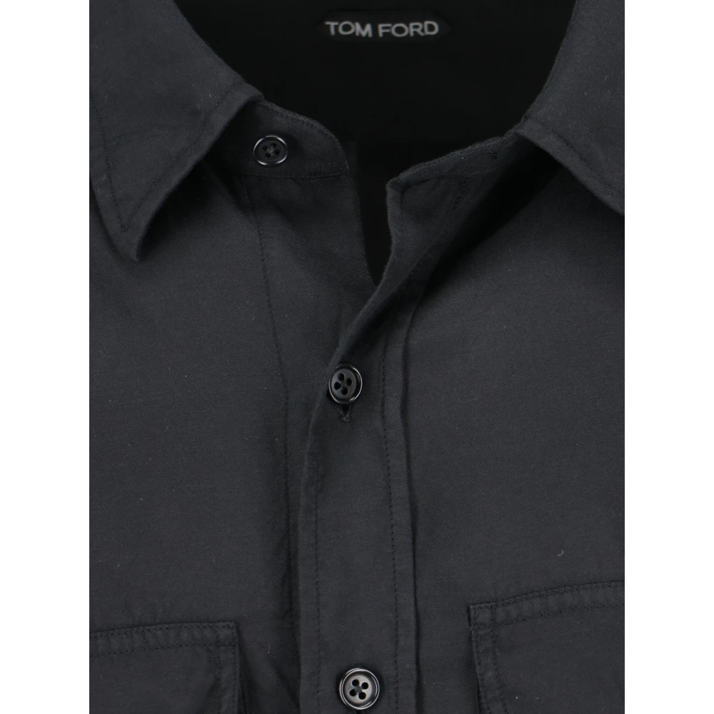 Tom Ford Zwarte overhemd met zakdetail Black Heren