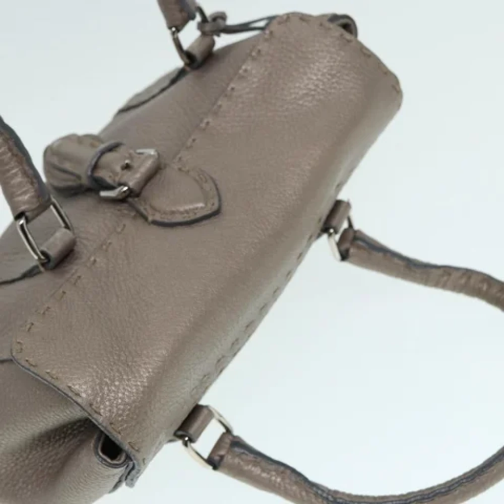 Fendi Vintage Pre-owned Leather handbags Gray Dames