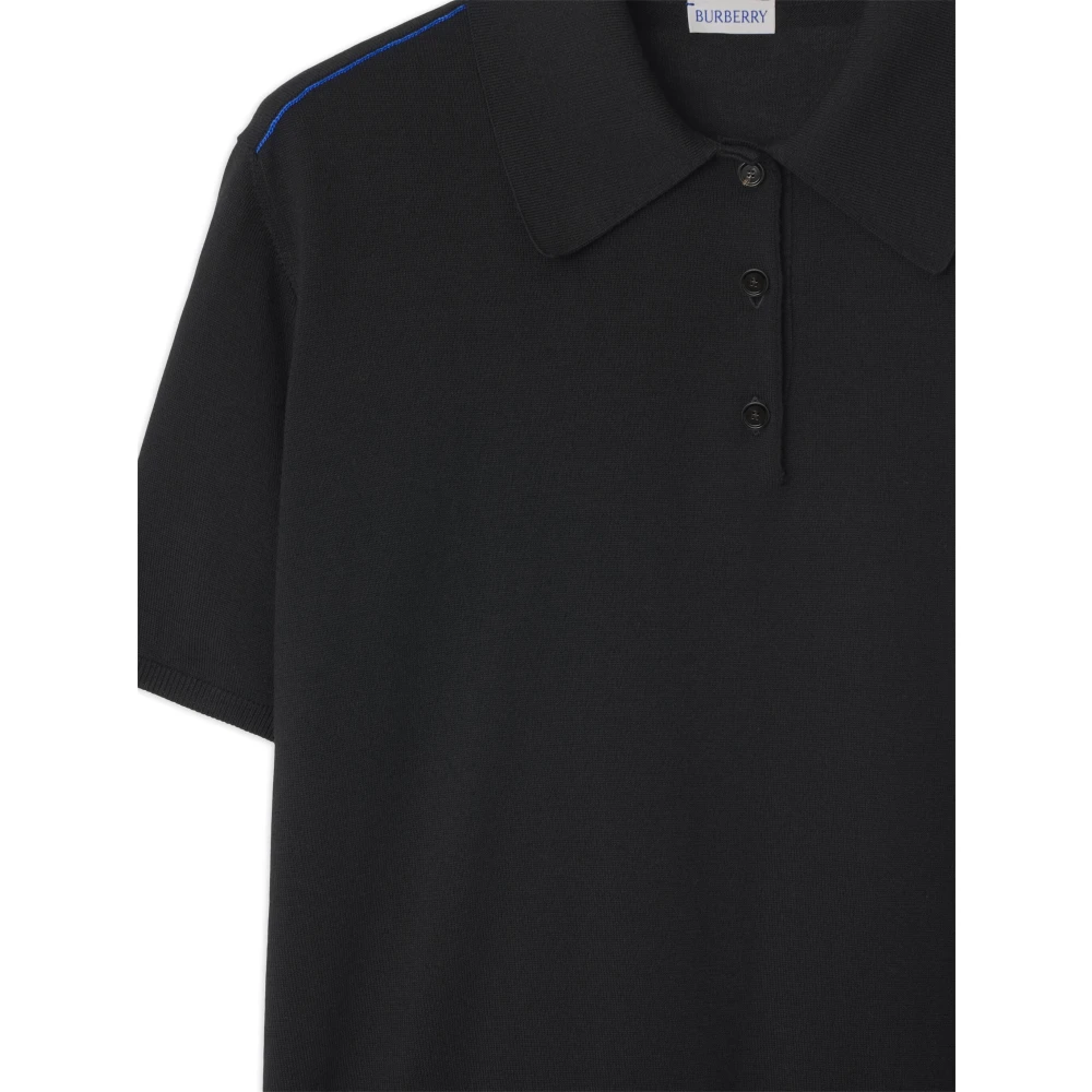 Burberry Zwarte korte mouw poloshirt Black Heren