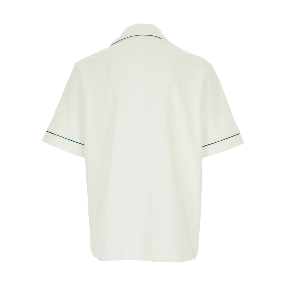 Casablanca Wit Overhemd met Open Kraag en Logo Patch White Heren