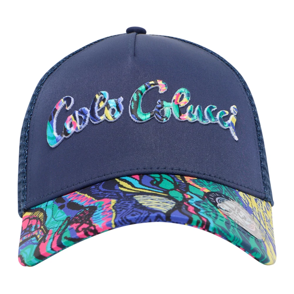 Carlo Colucci Hats & Caps, Unisex, One Size, Trucker Cap - Knit Pixel Blue