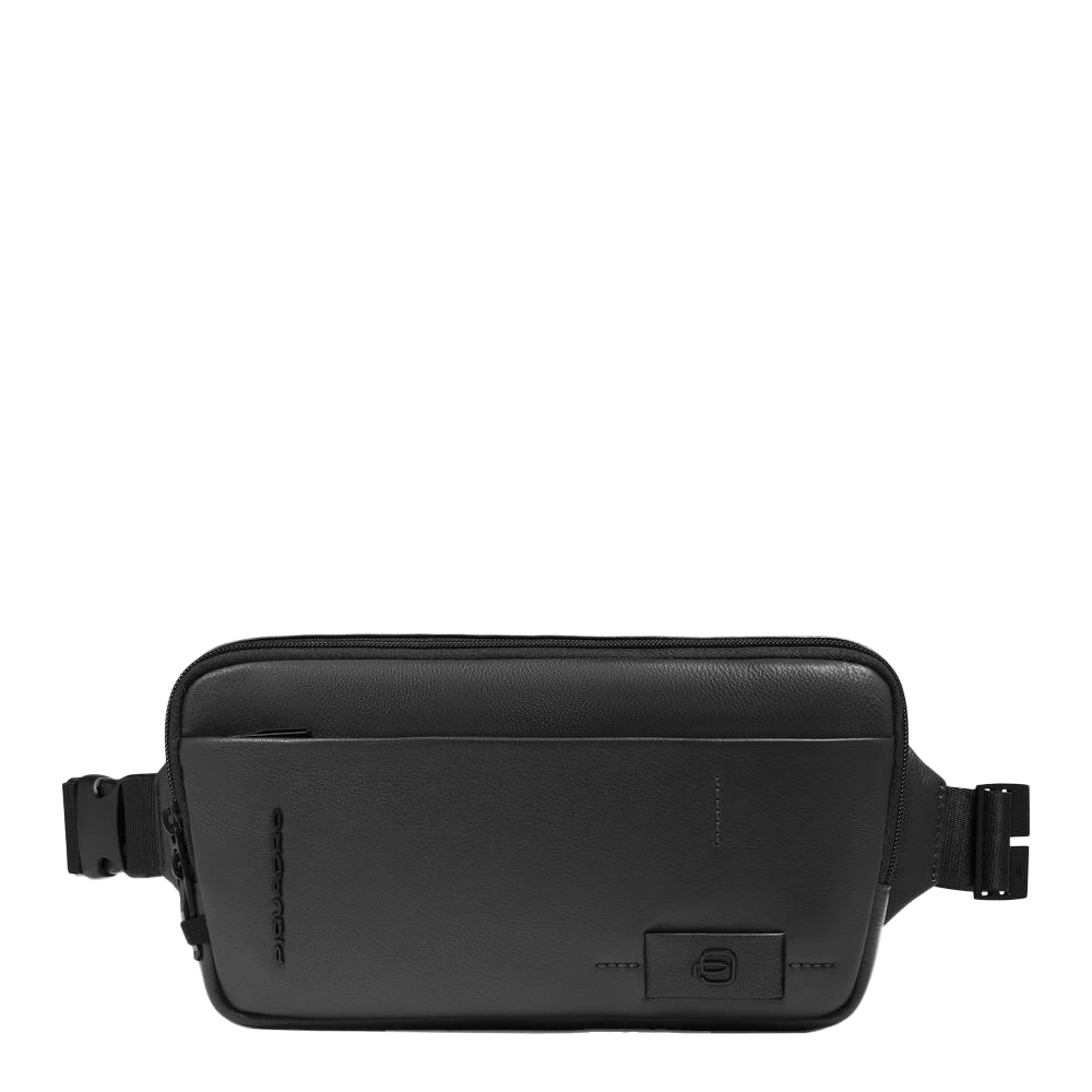 Piquadro Mannelijk Zwart Tassen Heren, One Size, Leer, Heuptas