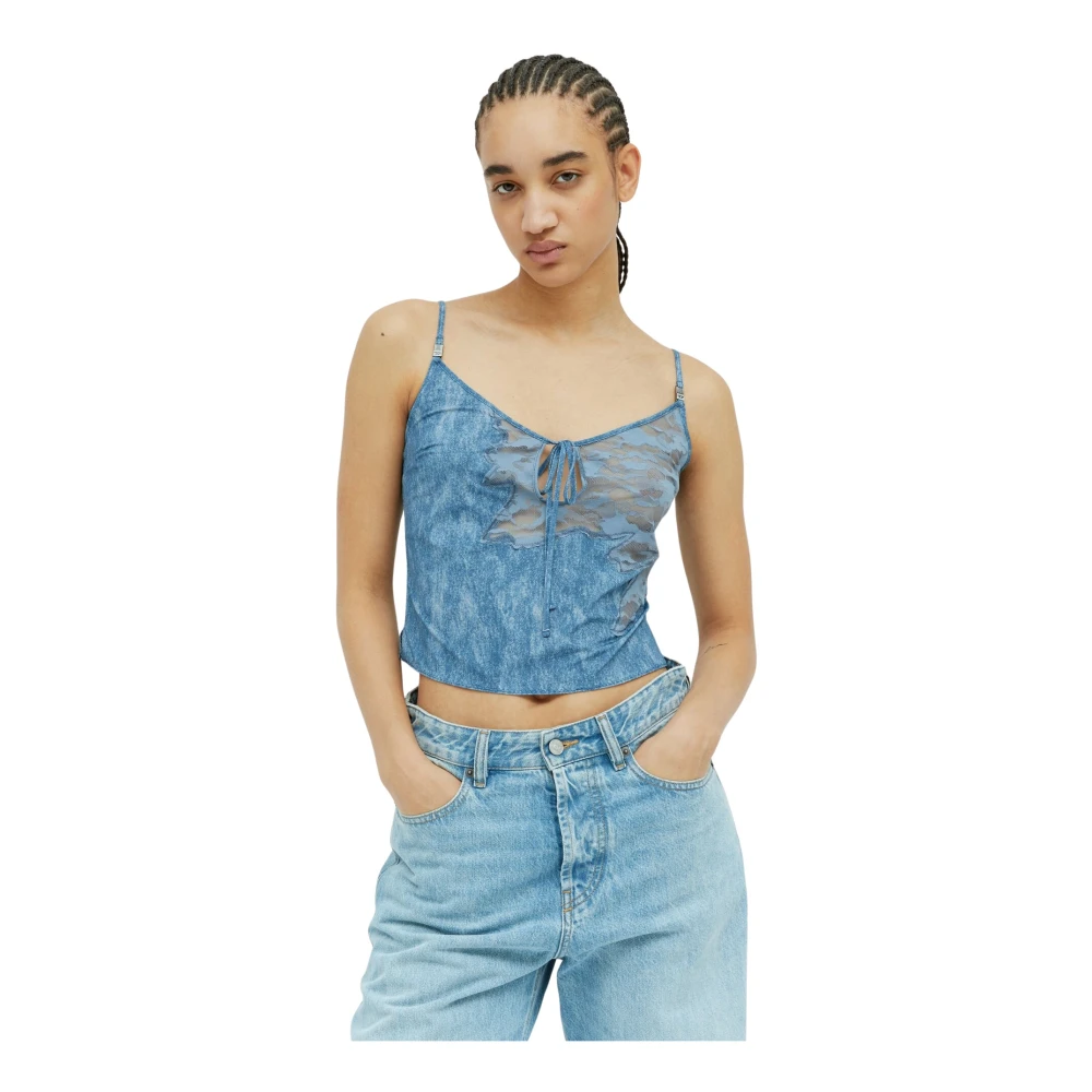 Diesel Kant-Slaap-Cami Top Blue Dames