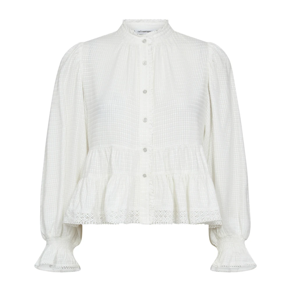 Co'Couture Feminine Shirt Blouse met Pofmouwen White Dames