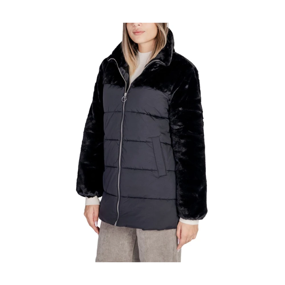 Only Zwarte Polyester Jas & Mantel Collectie Black Dames