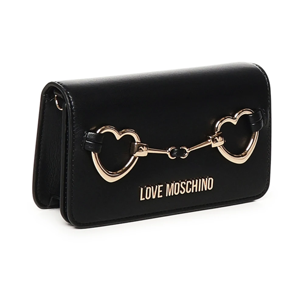 Love Moschino Zwarte Portemonnee met Hartlogo Black Dames