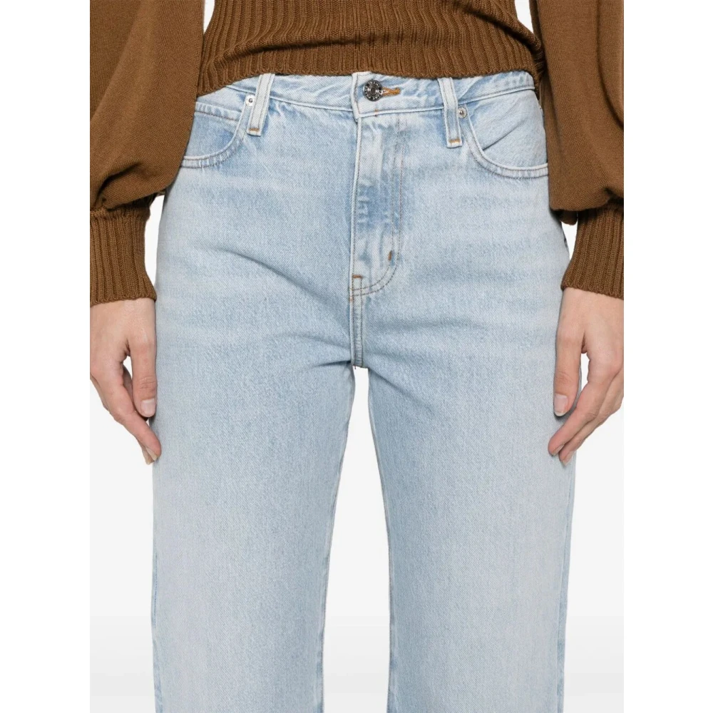 Frame Crop Jeans Blue Dames