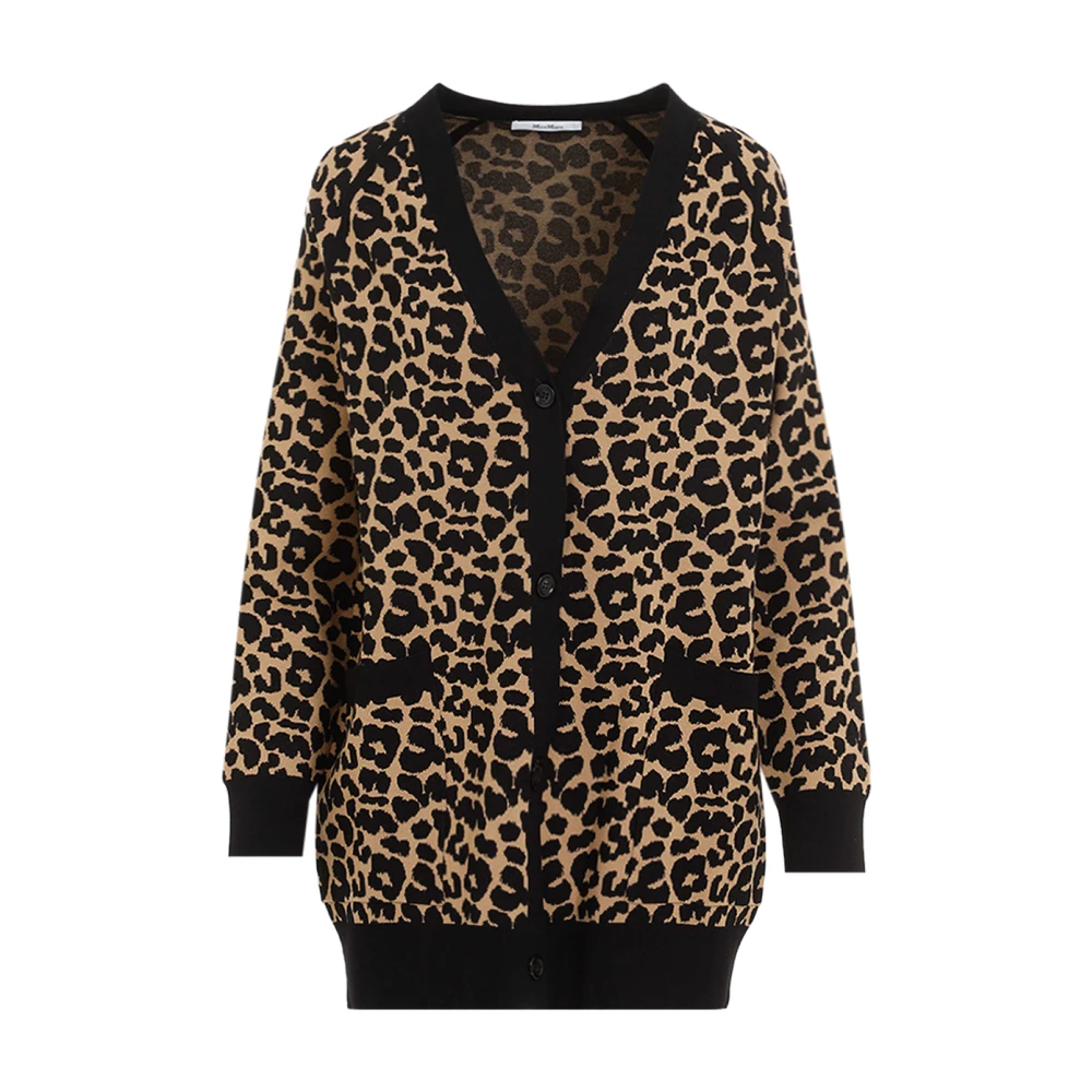 Max Mara Leopard Cardigan Stijlvol Modieus Trendy Multicolor Dames