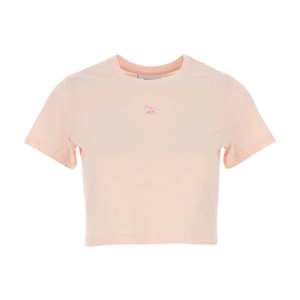 Maison Kitsuné Roze Katoenen T-Shirt Pink Dames
