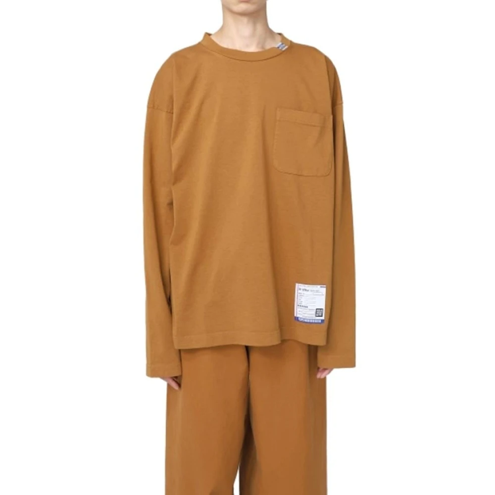 Mihara Yasuhiro Zwaar Gewicht Lang T-shirt met Lange Mouwen Brown Heren
