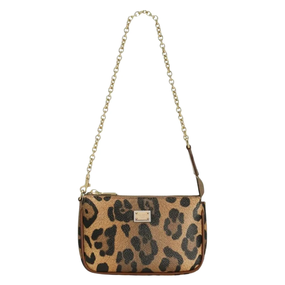 Dolce & Gabbana Women's Leather Leopard Print Shoulder Bag
