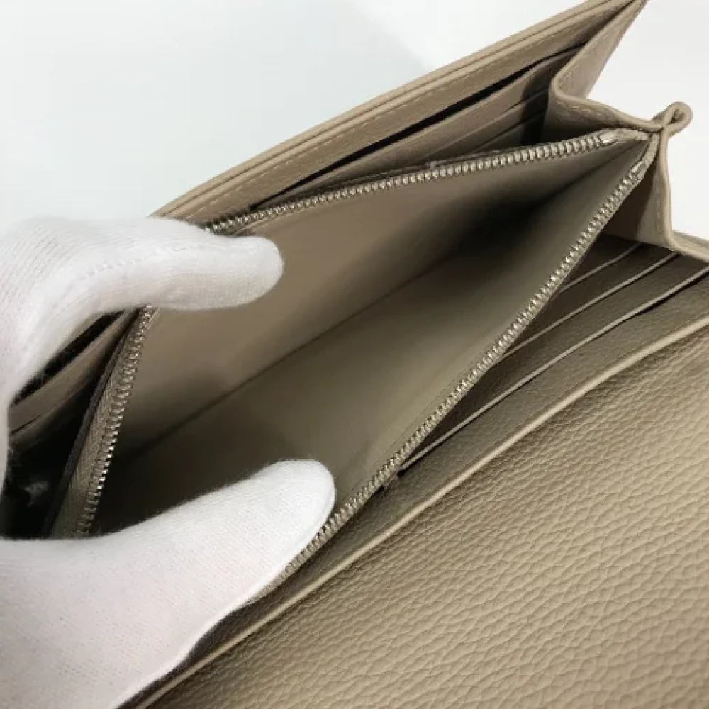 Louis Vuitton Vintage Pre-owned Leather wallets Beige Dames