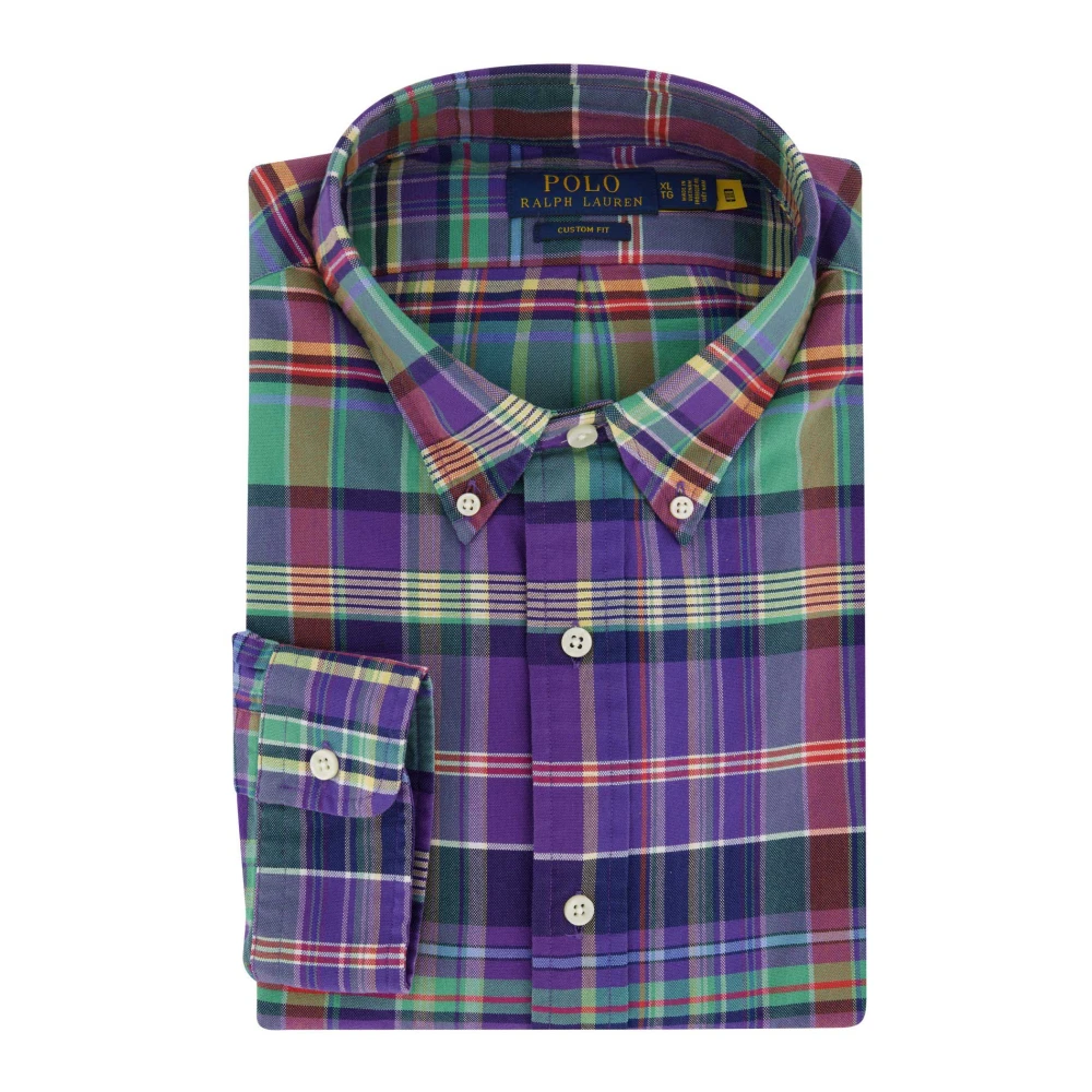 Polo Ralph Lauren casual overhemd Custom Fit normale fit paars gestreept 100% katoen