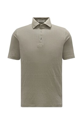 polo-en-lin-a-manches-courtes-gris