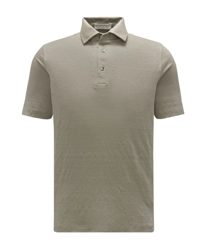 polo-en-lin-a-manches-courtes-gris