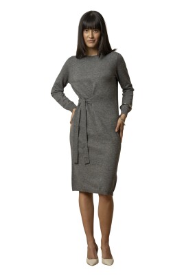stylish-knee-length-belted-waist-dress