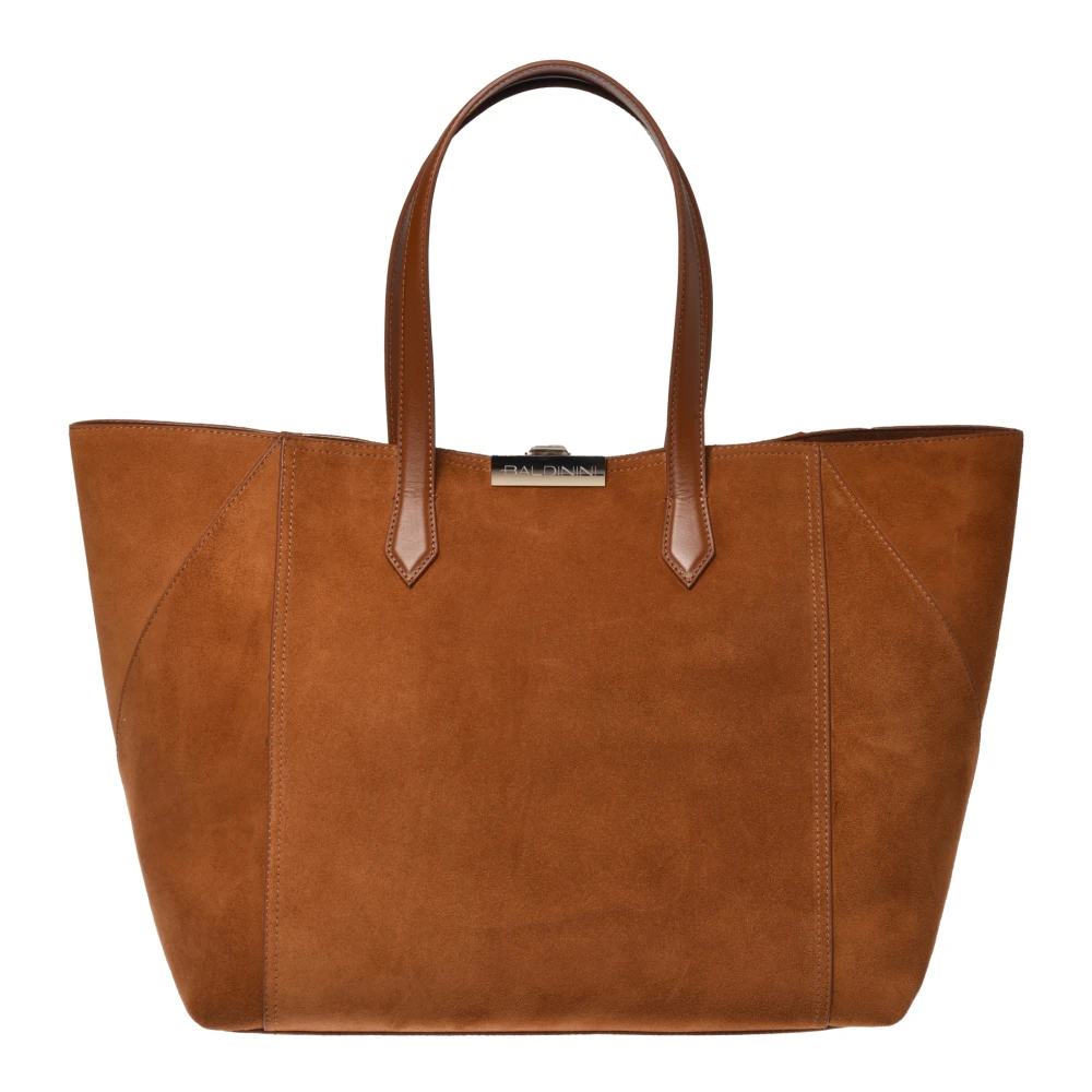 Baldinini Women's Brown Suede Tote Bag - Shopping Bags - One Size - Bags