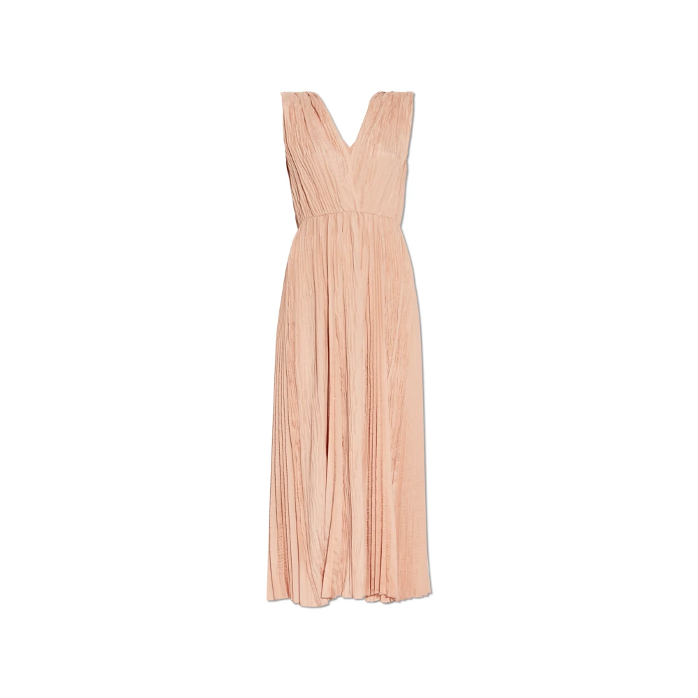 Forte Poederroze V-hals Jurk met Sleutelgatdetail Pink Dames