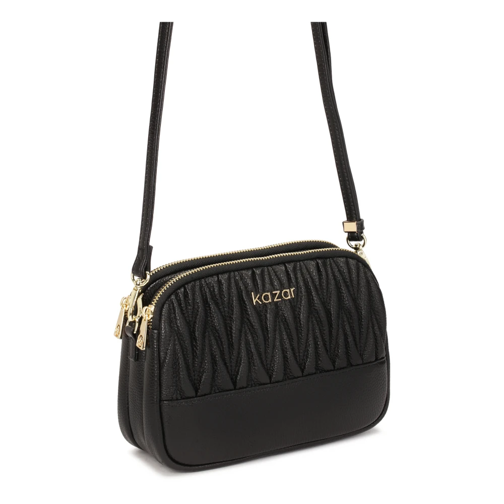 Kazar Kleine zwarte handtas met quilten en monogram Black Dames