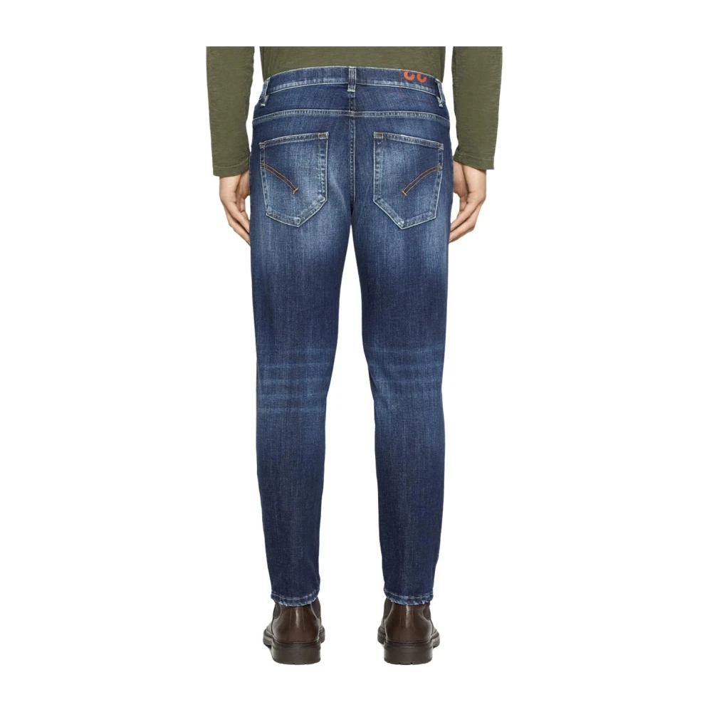 Dondup Blauwe Stretch Wortel Fit Jeans Blue Heren