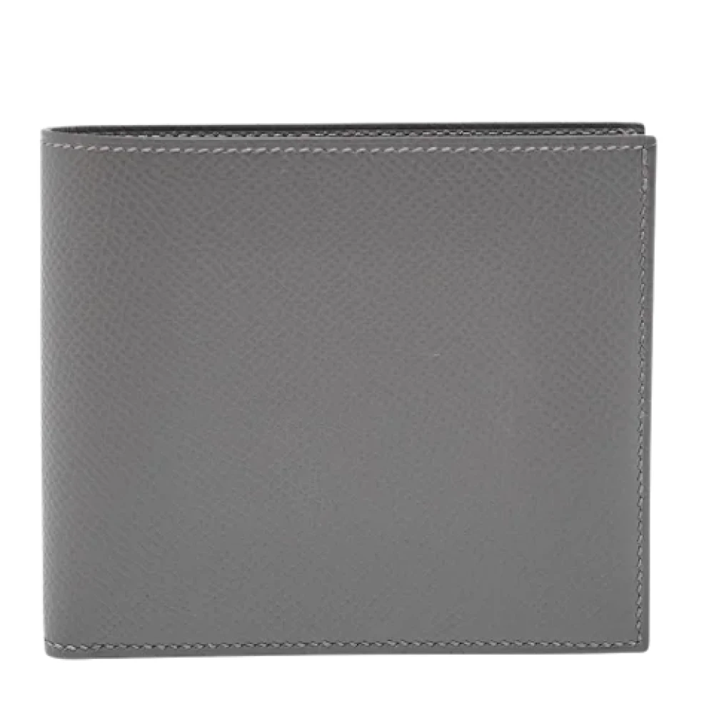 Hermès Vintage Pre-owned Leather wallets Gray Heren