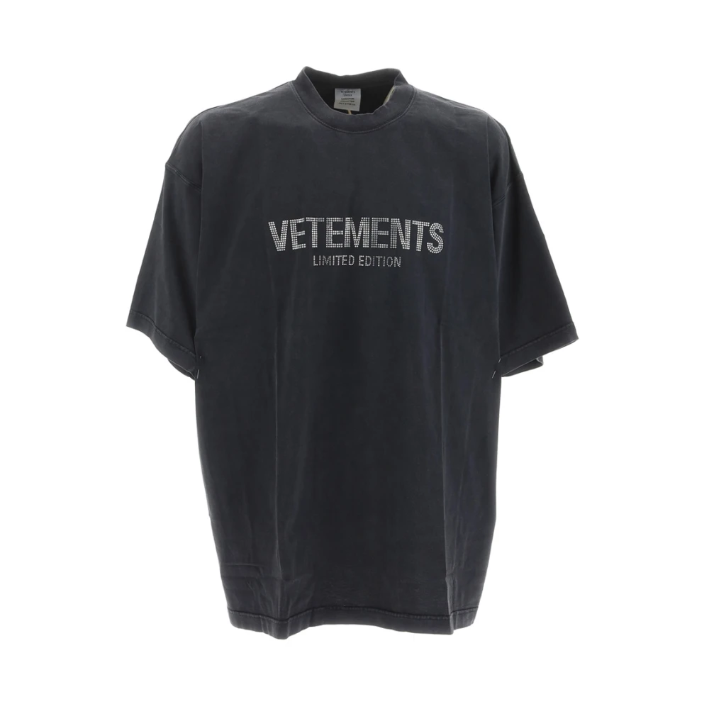 Vetements Crystal Logo Limited Edition T-Shirt Black Heren