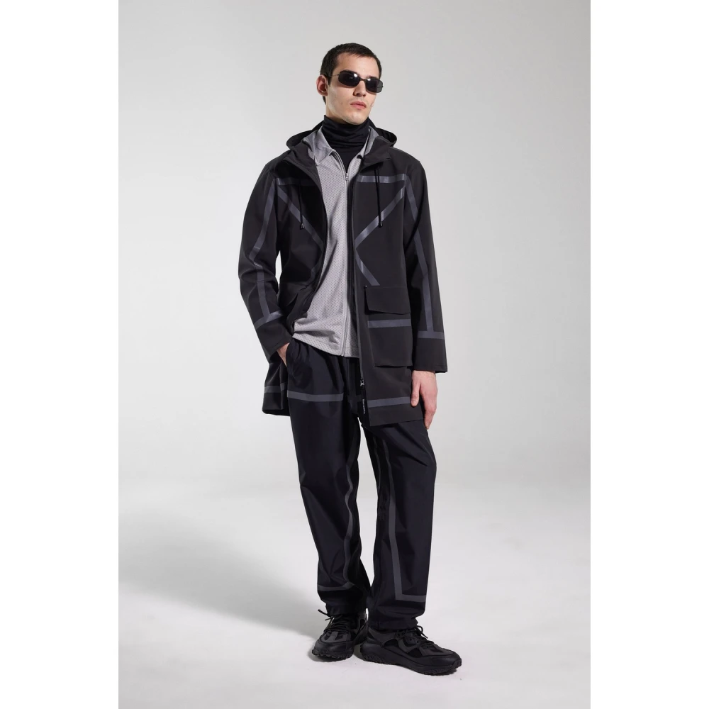 Stutterheim Lichtgewicht Waterdichte Regenjas met Reflecterende Strepen Black Heren