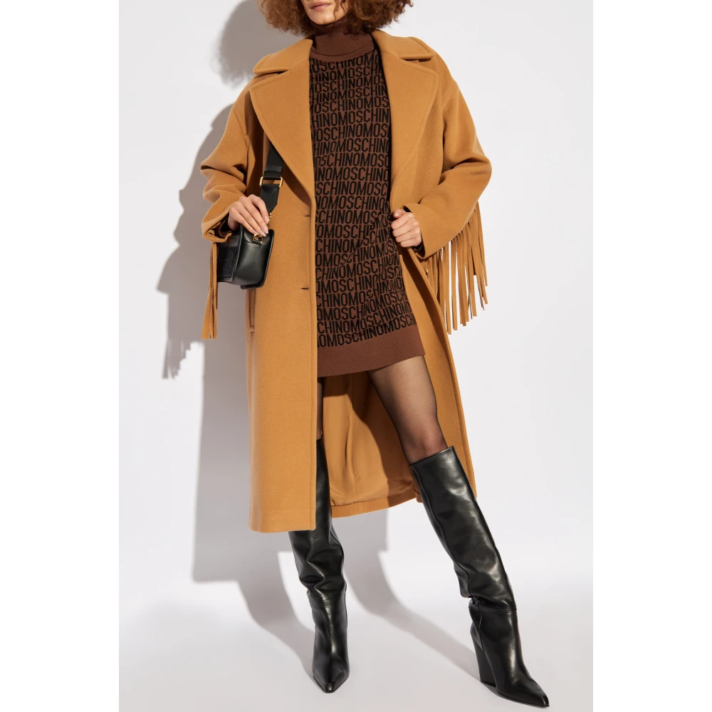Moschino Jurk met logo Brown Dames