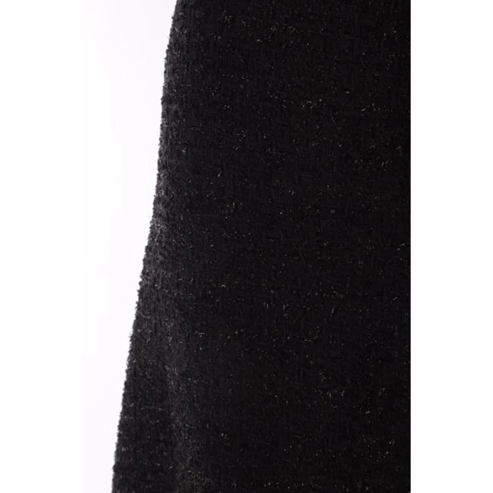 Balenciaga Zwarte Tweed Midi Rok Black Dames