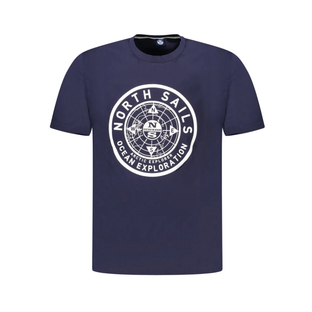 North Sails Mannelijk Blauw Tops Heren, L, Katoen, Katoenen Heren T-Shirt