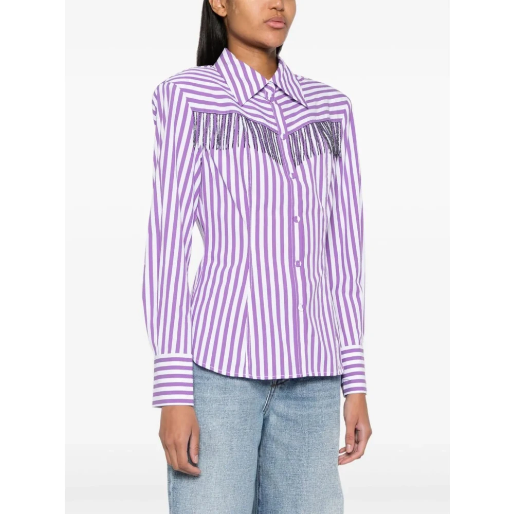 Twinset Sparkling Grape Stripe Shirt Multicolor Dames