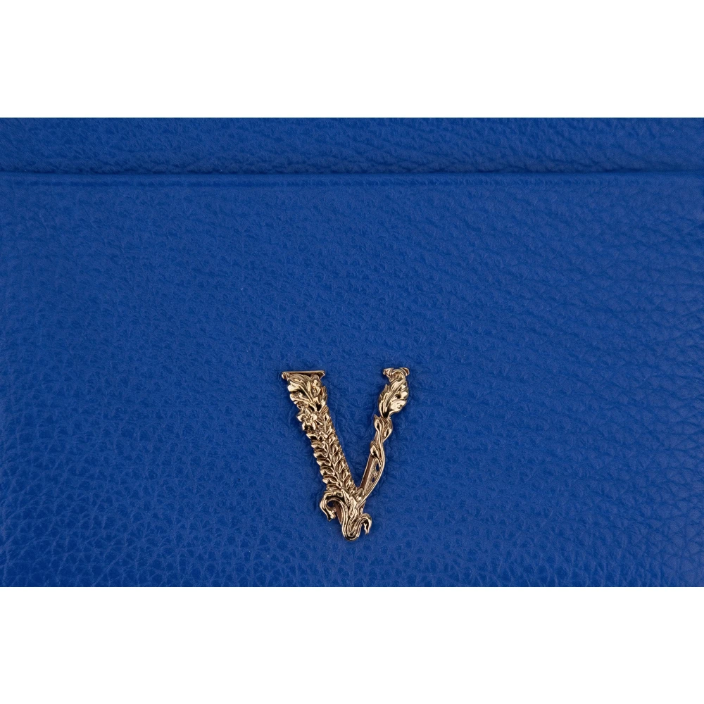 Versace Rode leren ritsportemonnee Blue Dames
