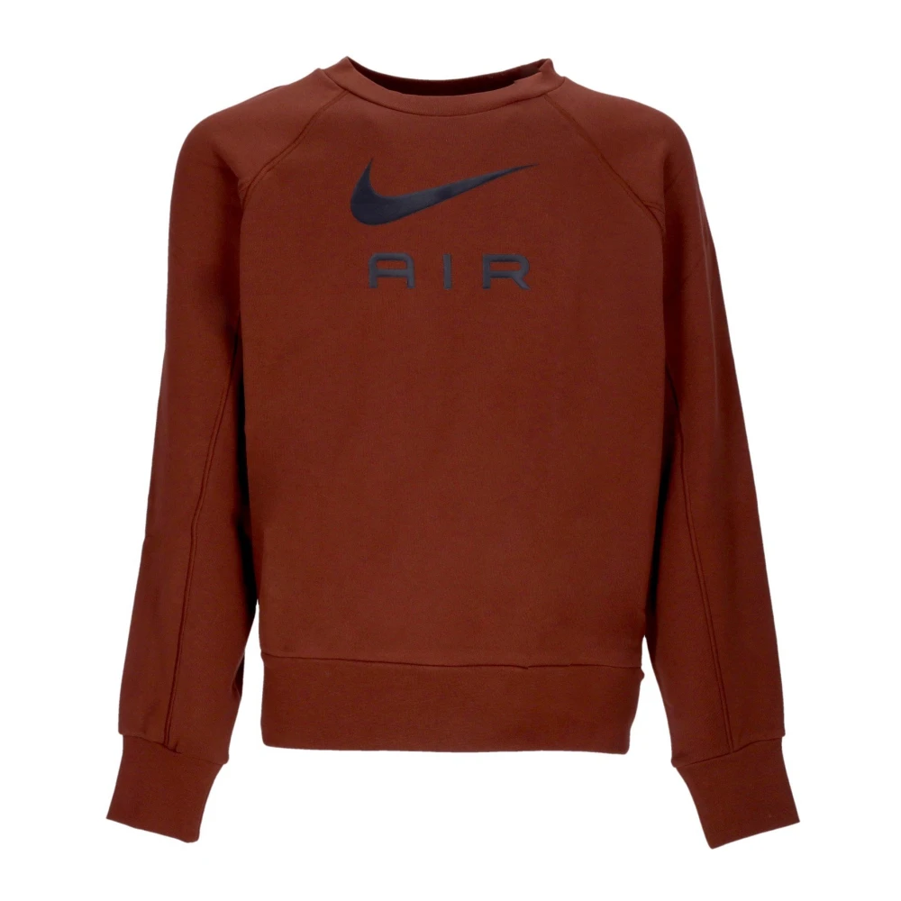 Nike Lätt Crewneck Sweatshirt - Sportkläder Air French Terry Crew Brown, Herr