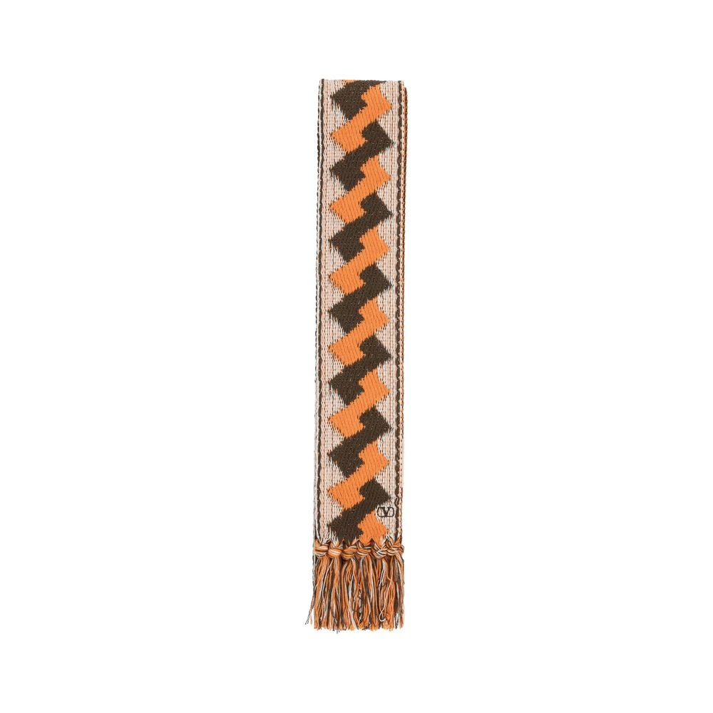 Valentino Garavani Geometrisch Patroon Katoenen Sjaal Multicolor Heren