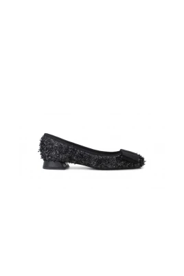 Svarta Ballerinaskor Soubrette Stil