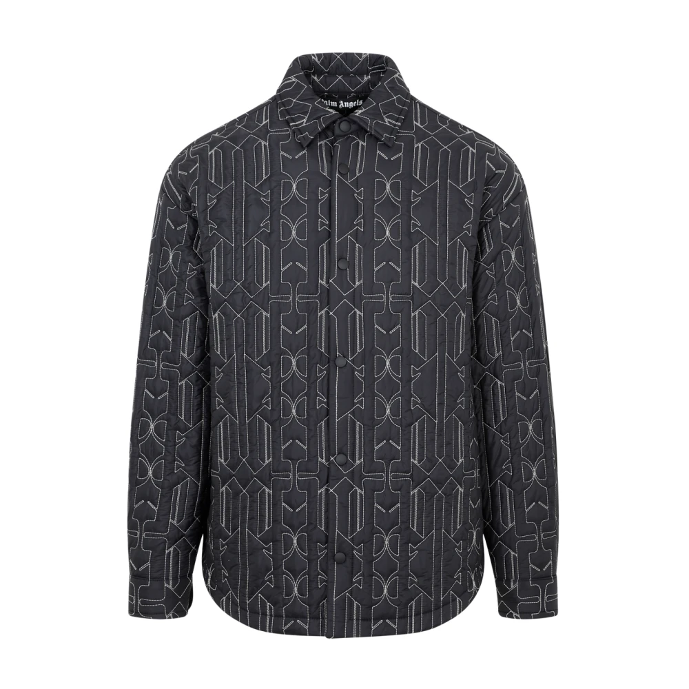 Palm Angels Men's Grey Quilted Shirt