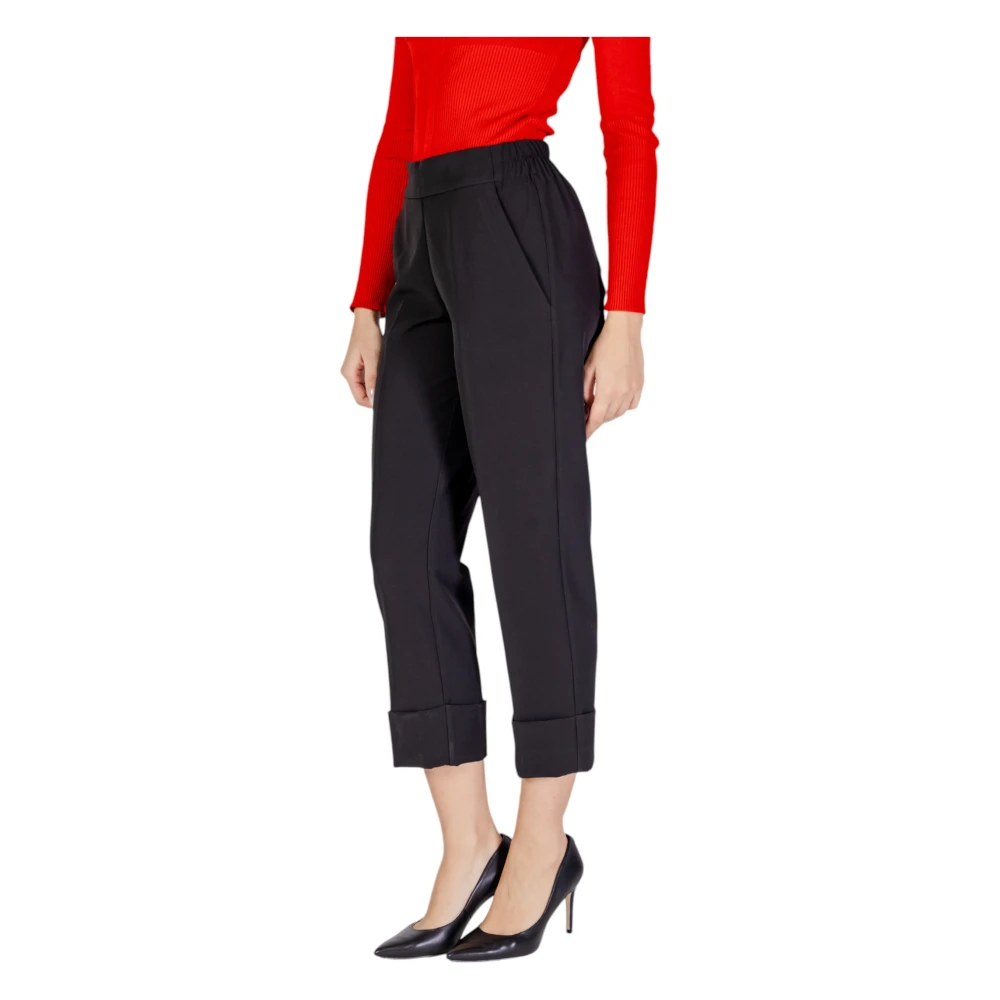Sandro Ferrone Zwarte ritsbroek met zakken Black Dames