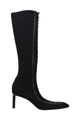 black-fabric-pointy-toe-zip-boots