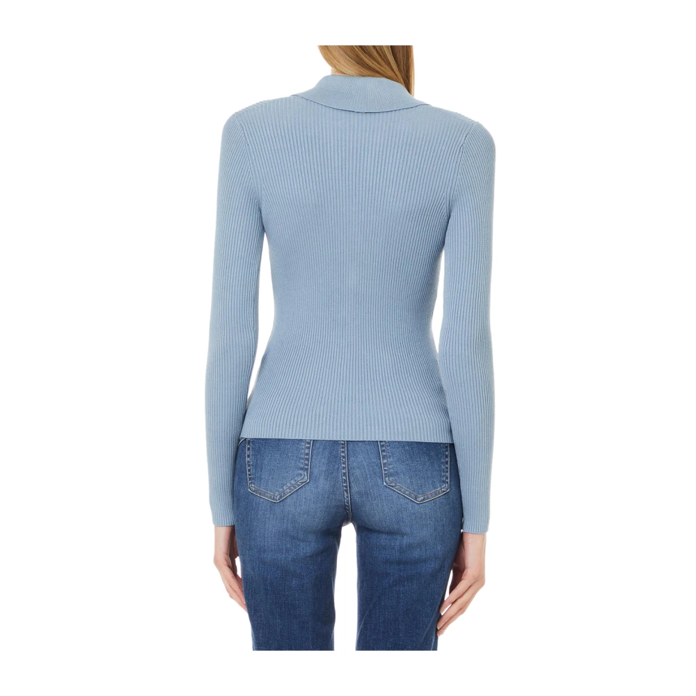 Liu Jo Lichtblauwe Trui Elegant V-Hals Blue Dames