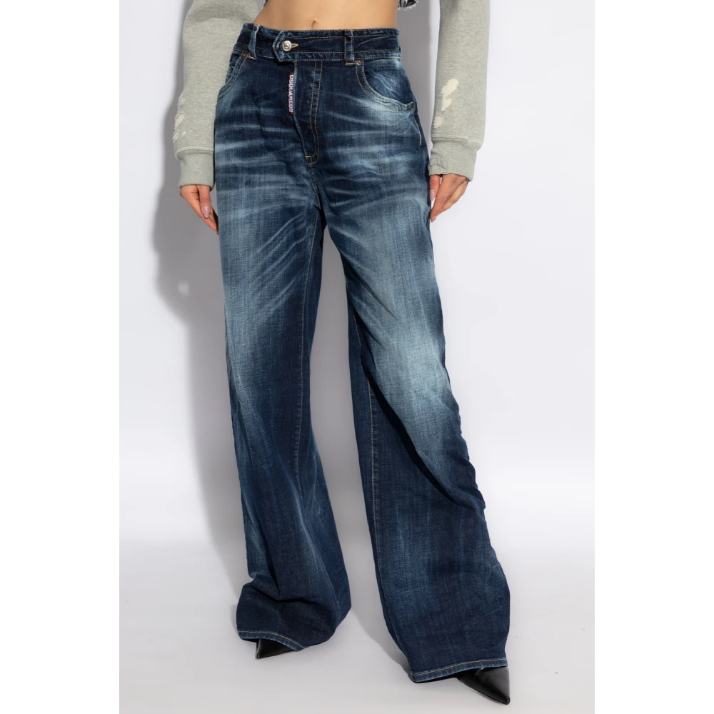 Dsquared2 Jeans met logo Blue Dames