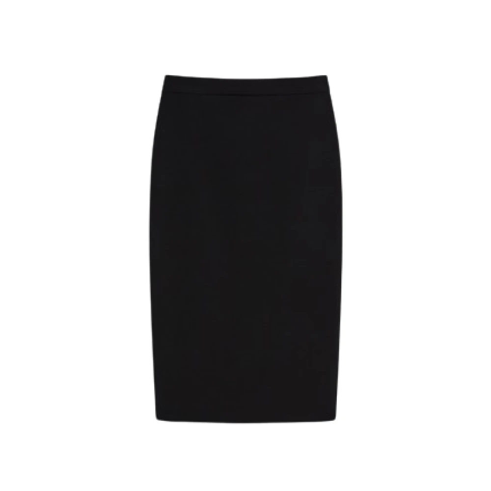 Max Mara Zwarte kokerrok met centrale split Black Dames