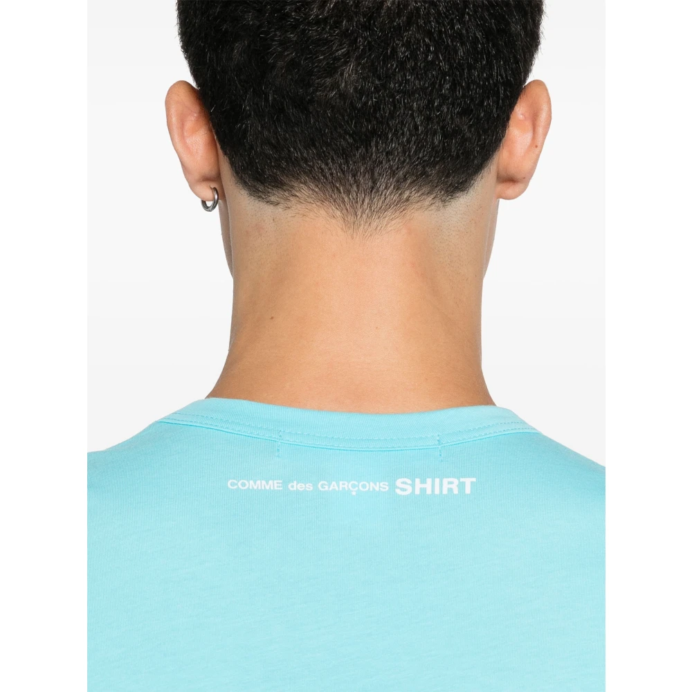Comme des Garçons Lichtblauw Logo Print T-shirt Blue Heren