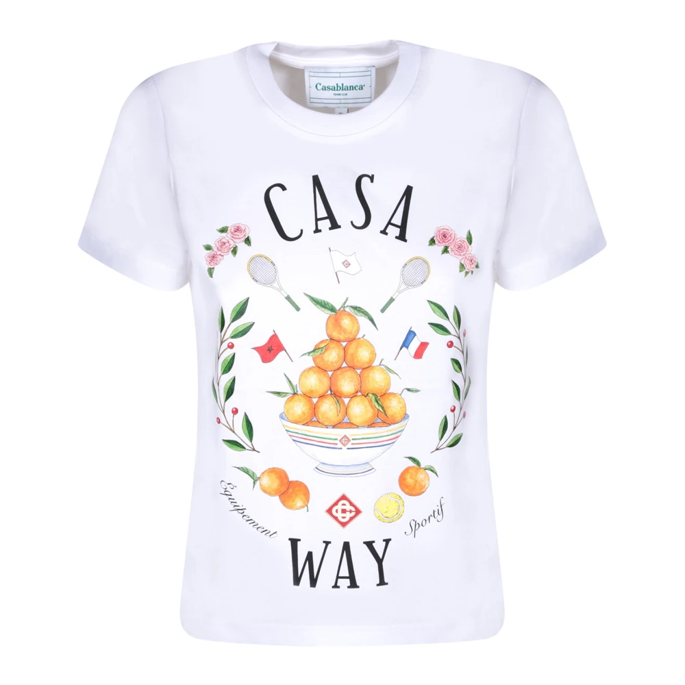 Casablanca Bedrukt Aansluitend T-Shirt White Dames