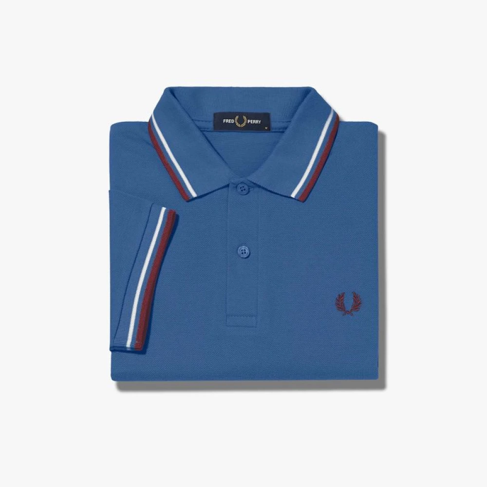 Fred Perry Slim Fit Twin Tipped Polo Blue Heren