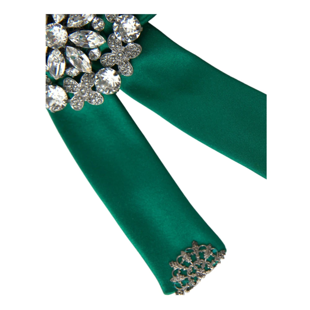 Dolce & Gabbana Kristal Satijn Vogel Haarklem Green Dames