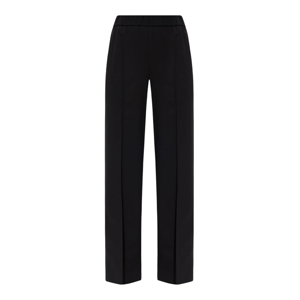 Dolce & Gabbana Women's Black Wide Trousers, M, Wool Trousers