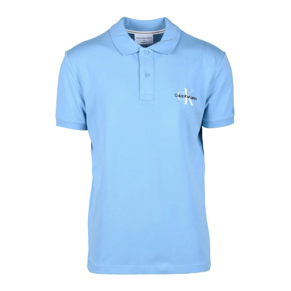 Calvin Klein Jeans Katoen Elastaan Polo Shirt Blue Heren