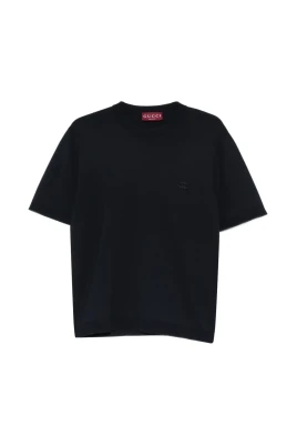 Silke- och bomulls t-shirt med broderi